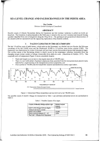 Sea Level Change and Paleochannels in the Perth Area