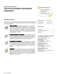 The Ford Foundation Social Bond Framework