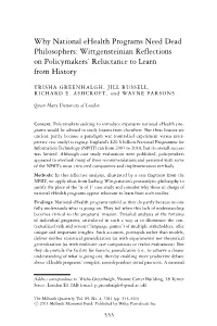 Why National Ehealth Programs Need Dead Philosophers: Wittgensteinian Reflections on Policymakers’ Reluctance to Learn from History
