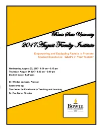 2017 August Faculty Institute Program