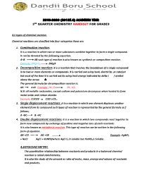 2019-2020 (2012E.C) ACADEMIC YEAR 1. Combination Reaction. 4.6
