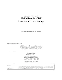 Guidelines for CBT Courseware Interchange
