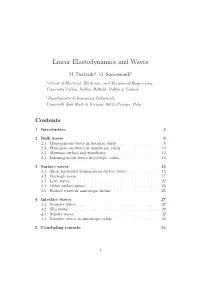 Linear Elastodynamics and Waves