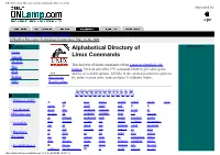O'reilly Network: Directory of Linux Commands [March 15, 2002] Sponsored By