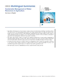 Sustainable Management of Water Resources in Agriculture Summary in English