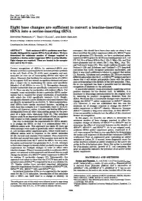 Trna Into a Serine-Inserting Trna