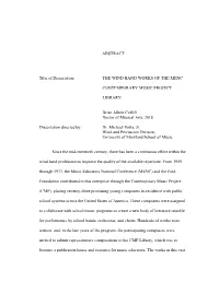ABSTRACT Title of Dissertation: the WIND BAND WORKS of THE