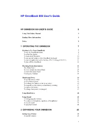 HP Omnibook 800 User's Guide