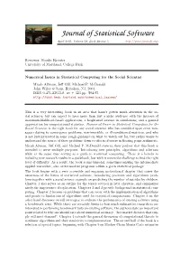 Numerical Issues in Statistical Computing for the Social Scientist