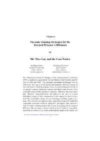 On Some Winning Strategies for the Iterated Prisoner's Dilemma Or Mr