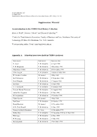 Supplementary Material an Introduction to the CSIRO Oral
