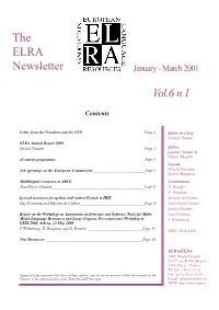 The ELRA Newsletter Vol.6