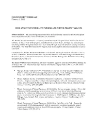 The Wildlife Preservation Fund Is a Voluntary Contribution Check-Off Option on the Illinois State Income Tax Form