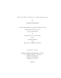 Thermal and Electrical Transport in Oxide Heterostructures By