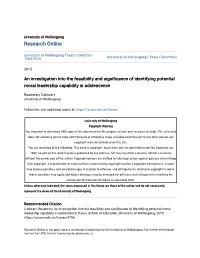 An Investigation Into the Feasibility and Significance of Identifying Potential Moral Leadership Capability in Adolescence