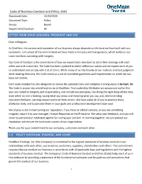 Code of Business Conduct and Ethics, 6101