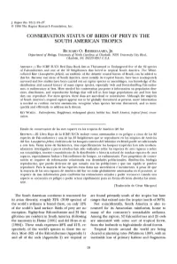 Conservation Status of Birds of Prey in the South American Tropics