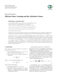 Efficient Prime Counting and the Chebyshev Primes