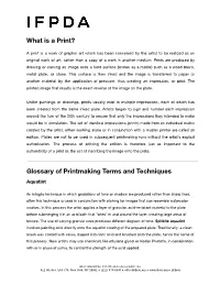 Glossary of Printmaking Terms and Techniques