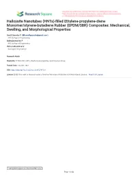 Lled Ethylene-Propylene-Diene Monomer/Styrene-Butadiene Rubber (EPDM/SBR) Composites: Mechanical, Swelling, and Morphological Properties