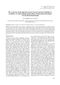 The Occurrence in the Migratory Locust, Locusta Migratoria (Orthoptera