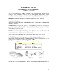B. Quantitative Characters Morphometric & Meristics Laboratory