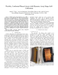 Flexible, Conformal Phased Arrays with Dynamic Array Shape Self- Calibration