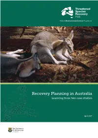 Recovery Planning in Australia Learning from Two Case Studies
