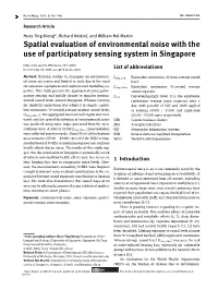 Spatial Evaluation of Environmental Noise with the Use of Participatory Sensing System in Singapore