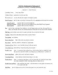 Summary of Introductory Geometry Terminology