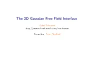 The 2D Gaussian Free Field Interface
