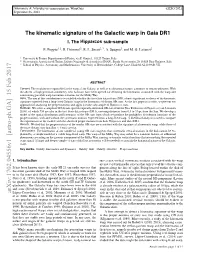 The Kinematic Signature of the Galactic Warp in Gaia DR1-I. the Hipparcos Subsample