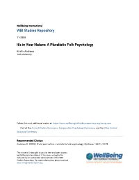 A Pluralistic Folk Psychology