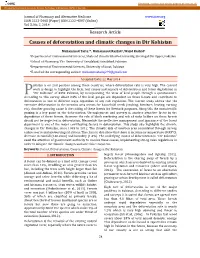 Causes of Deforestation and Climatic Changes in Dir Kohistan