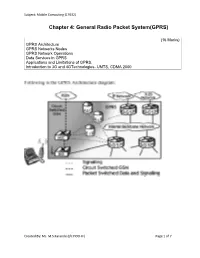 Chapter 4: General Radio Packet System(GPRS)