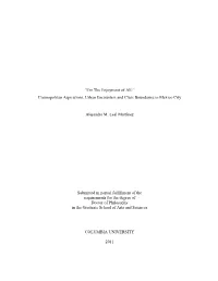 Cosmopolitan Aspirations, Urban Encounters and Class Boundaries in Mexico City