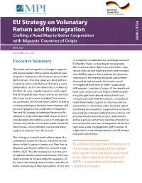 Eu Strategy on Voluntary Return and Reintegration Eu Strategy on Voluntary Return and Reintegration