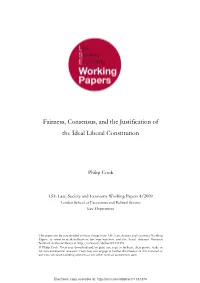 Fairness, Consensus, and the Justification of the Ideal Liberal Constitution