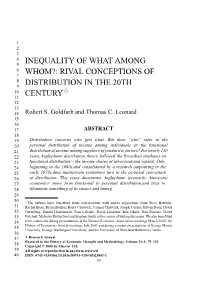 Inequality of What Among Whom?: Rival Conceptions of Distribution In
