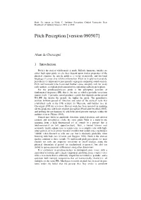 Pitch Perception [Version 090507]