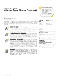 Second Party Opinion on Atlantica's Green Finance Framework