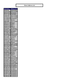 Street Address List