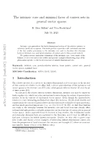 The Intrinsic Core and Minimal Faces of Convex Sets in General Vector Spaces