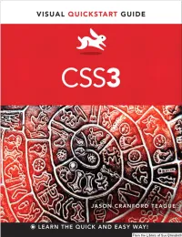 Visual Quickstart Guide: CSS3