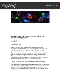 Â€˜Tetris Effectâ€™ Turns Classic Game Into Immersive Experience