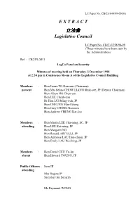 E X T R a C T 立法會 Legislative Council