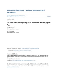 Field Notes from the Pedagogical Front