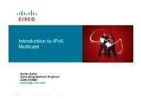Introduction to Ipv6 Multicast