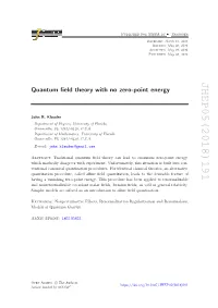 Quantum Field Theory with No Zero-Point Energy