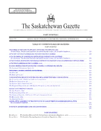 Sask Gazette, Part I, Feb 13, 2009